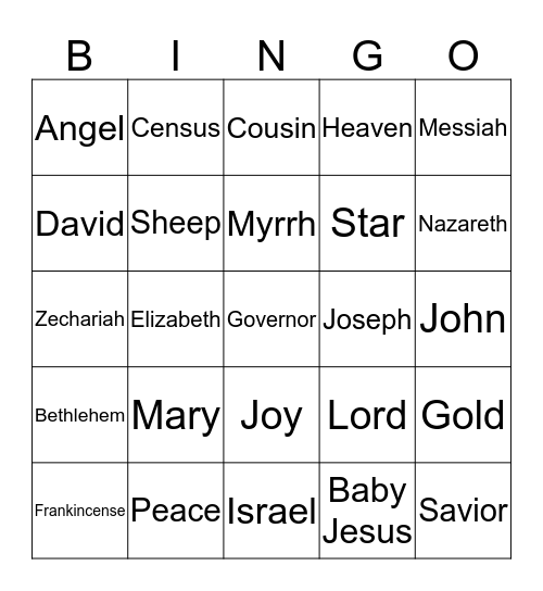 Merry Christmas Bingo Card