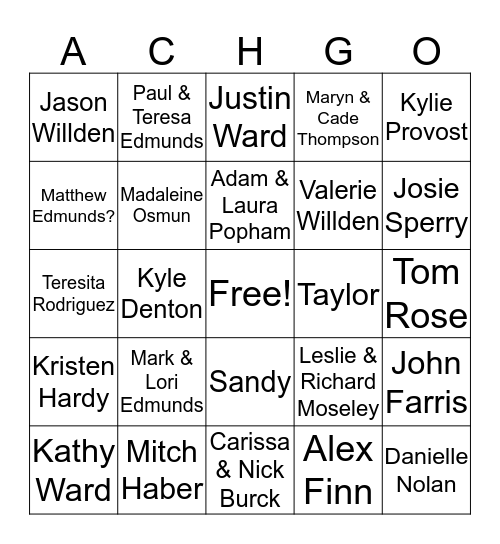 ACH BINGO Card