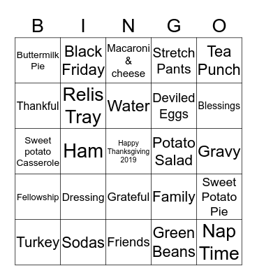 “M’m! “M’m! GOOD! Bingo Card