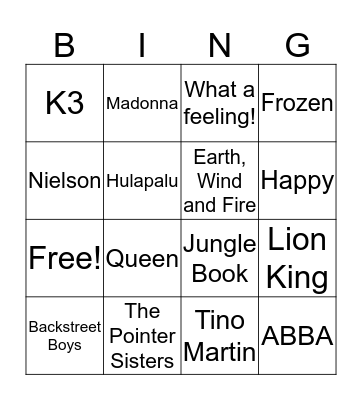 Disco Bingo Card