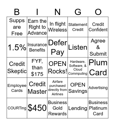 Product Bingo Card