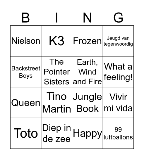 Disco Bingo Card
