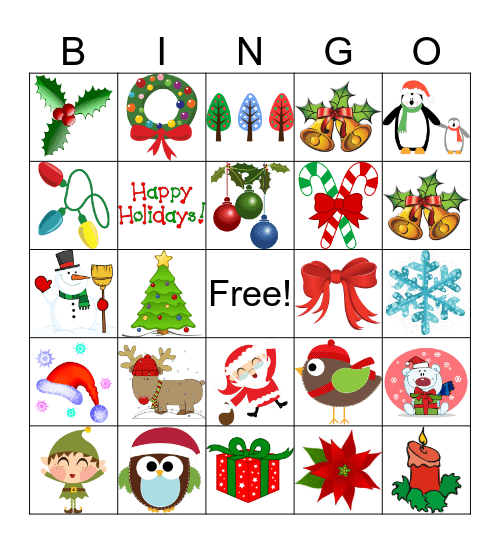 Holiday Bingo Card