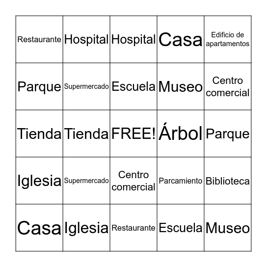 Mi barrio Bingo Card