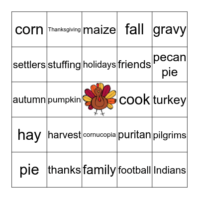 THANKSGIVING BINGO Card