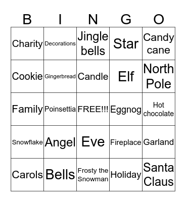 Holiday BINGO! Bingo Card