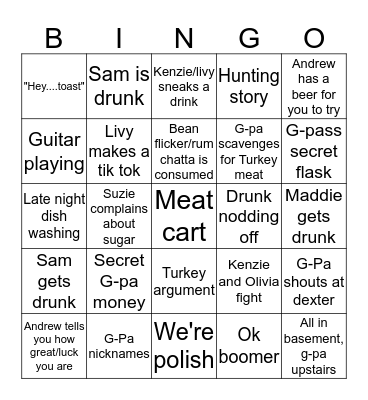 Harrod Bingo Card
