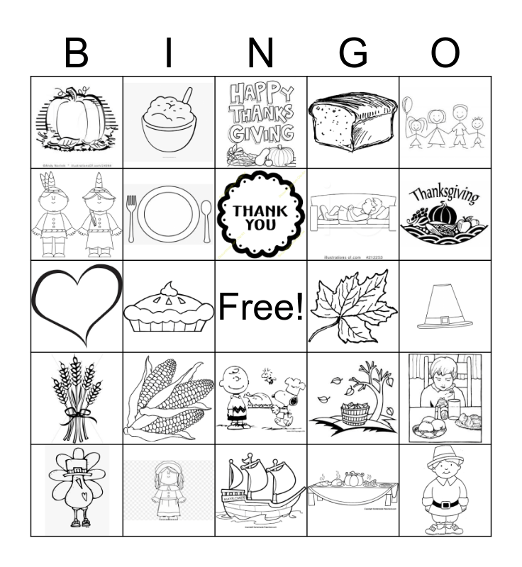 thanksgiving bingo cards coloring page ideas