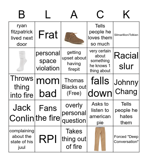 Thomas Bingo Card
