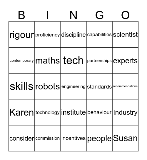 STEM Bingo Card