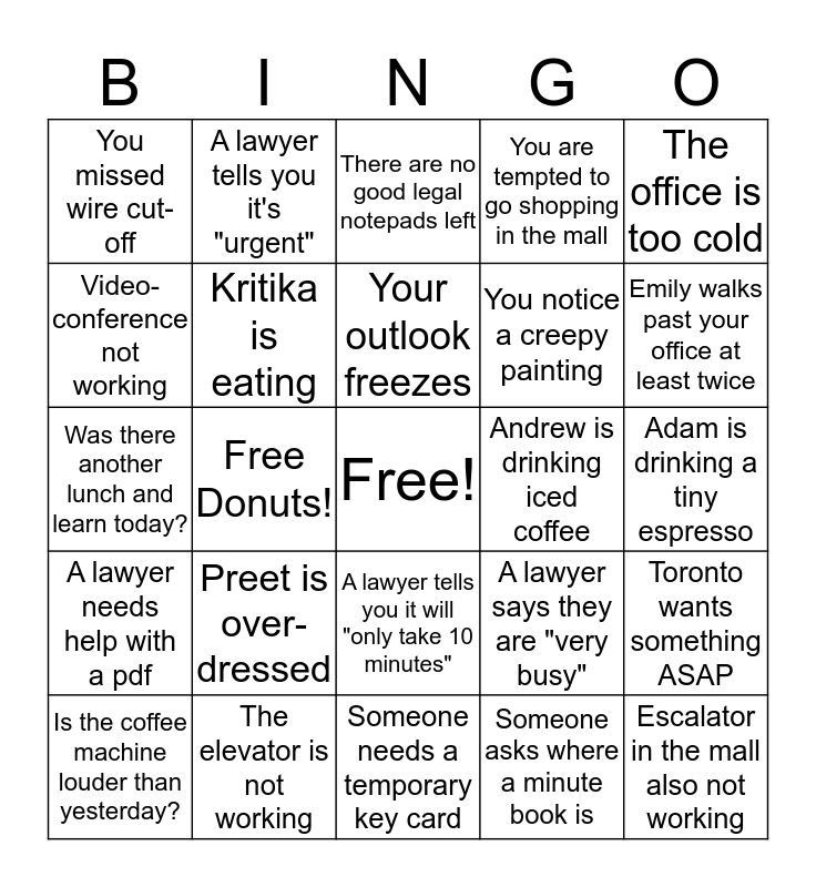 office christmas party bingo