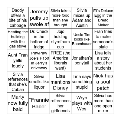 Martin Thanksgiving 2019 Bingo Card