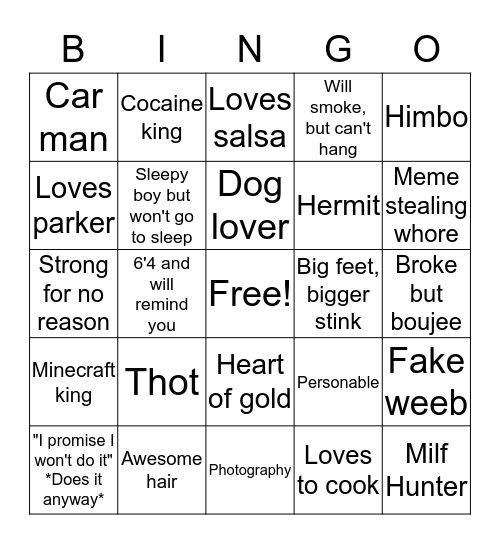 Ryan bingo Card