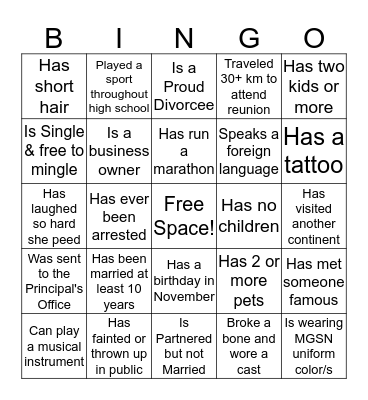 FIND SOMEONE WHO... Bingo Card