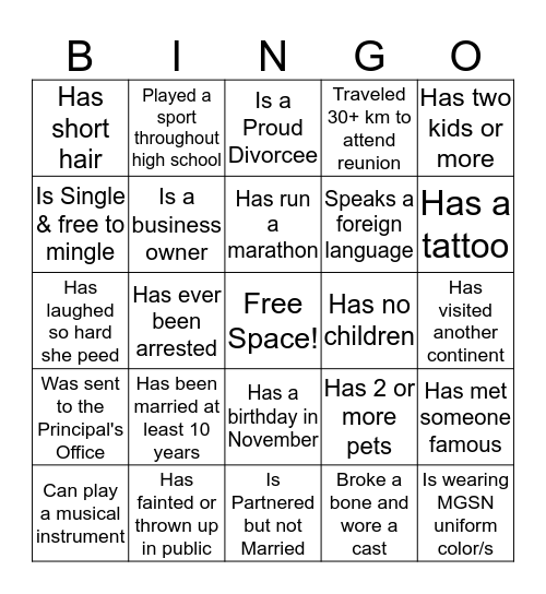 FIND SOMEONE WHO... Bingo Card