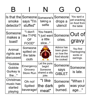 Thanksgiving Bingo Card