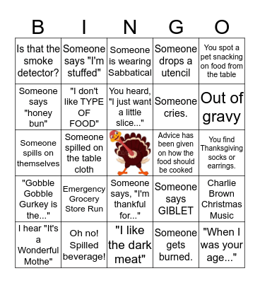 Thanksgiving Bingo Card