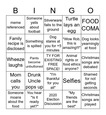 FRIENDSGIVING BINGO Card