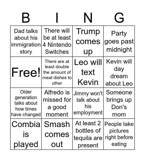 Cruz Self Bingo Card