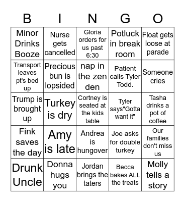 66 THANKSGIVING Bingo Card