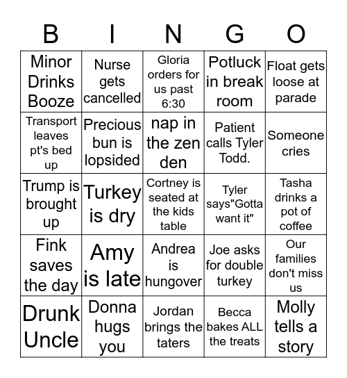 66 THANKSGIVING Bingo Card