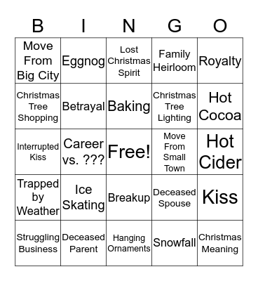 Christmas Movie Bingo Card