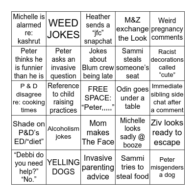 THANKSGIVING BINGO Card