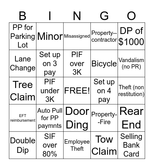 UM BINGO Card
