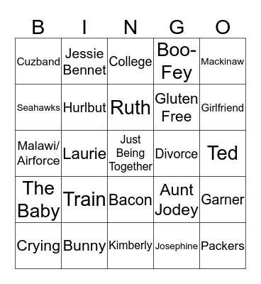 Lenfestey Thanksgiving Bingo Card