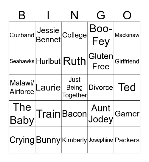 Lenfestey Thanksgiving Bingo Card