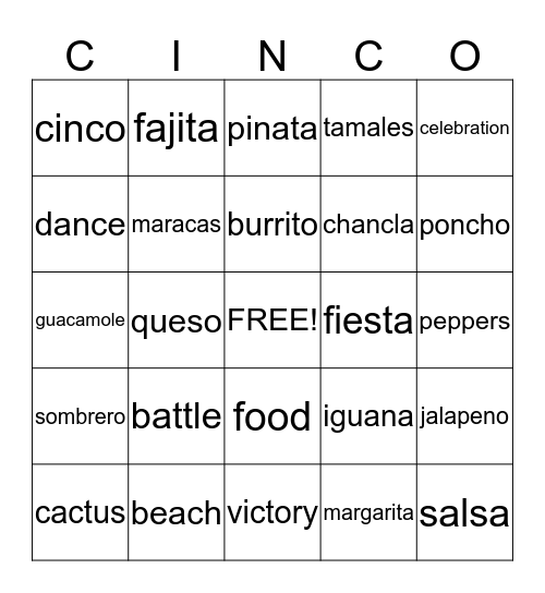 CINCO DE BINGO Card