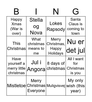 JULEMUSIK BANKO Bingo Card