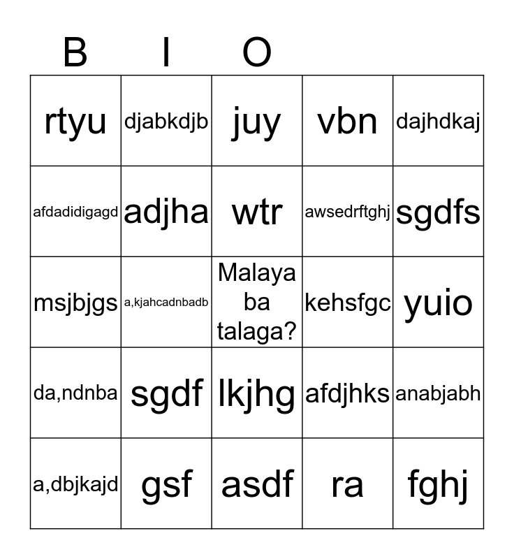 BIOMOLECULES Bingo Card