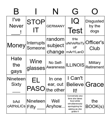 BINGOMA Bingo Card