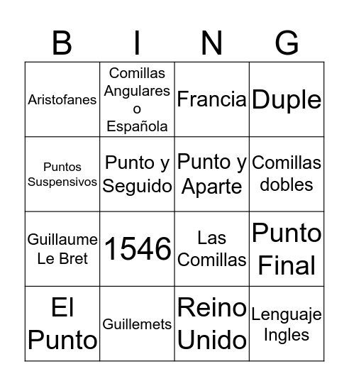 "Bingo Interactivo" Bingo Card
