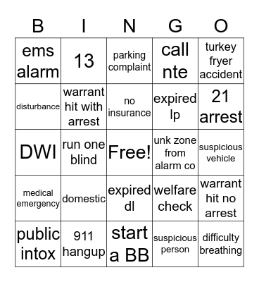 Dispatch Bingo Card