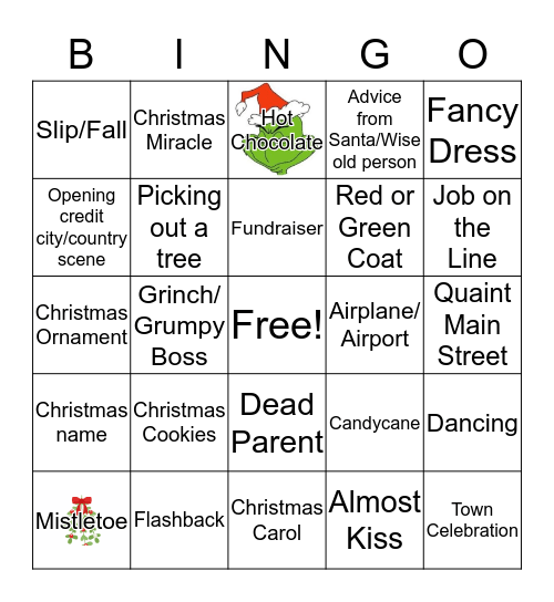 Hallmark Christmas Bingo Card