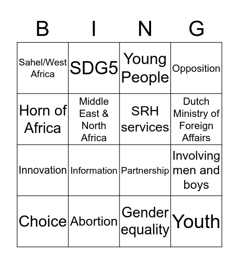 BuZa Bingo Card
