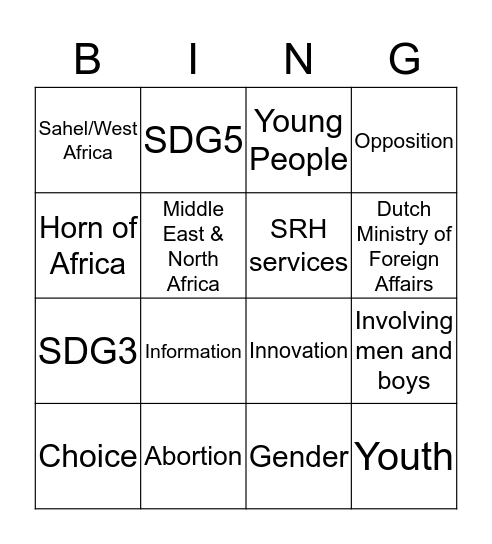 BuZa Bingo Card
