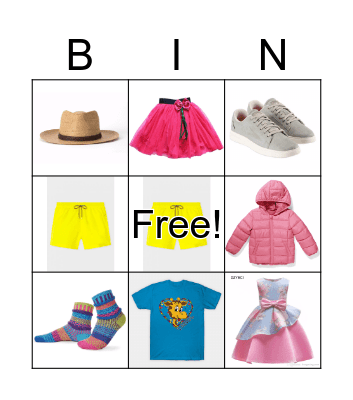 Midi1 clothes Bingo Card