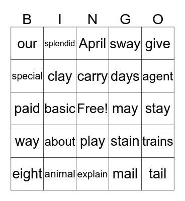 Wonder Works 1.4 Unit 1 Bingo Card