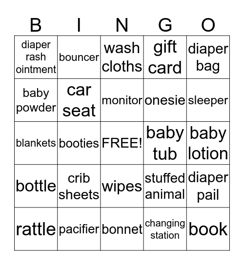 Baby Girl! Bingo Card