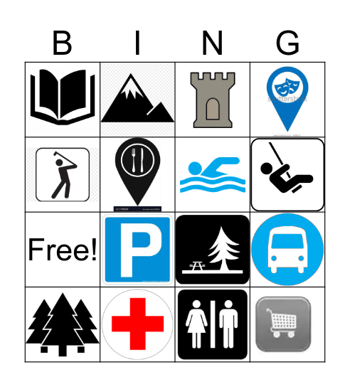 Map symbol bingo Card