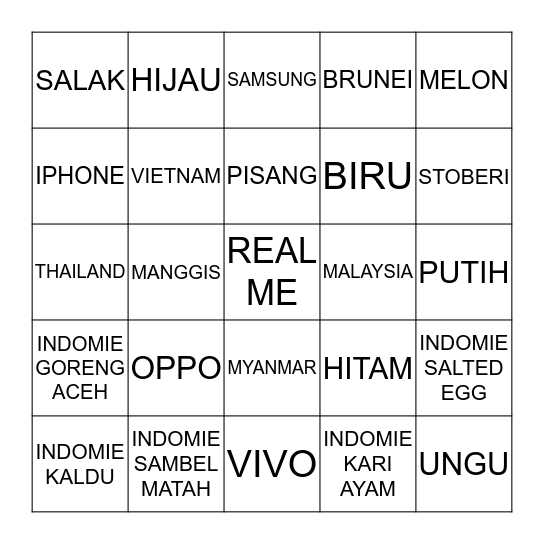 BINGONYA SEVERO  Bingo Card