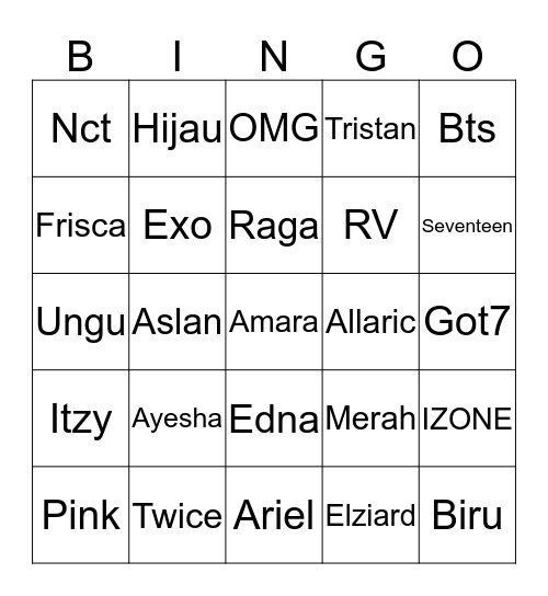 AMARA Bingo Card