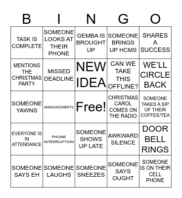 IDEA BOARD BINGO Card