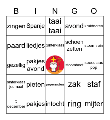 sinterklaas bingo Card