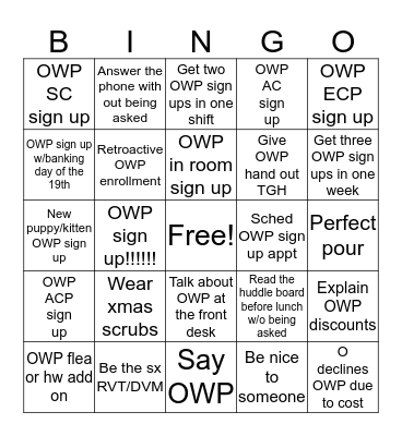 12/8/2019 Bingo Card