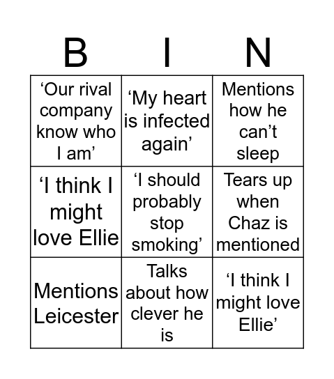 Chris H Bingo Card