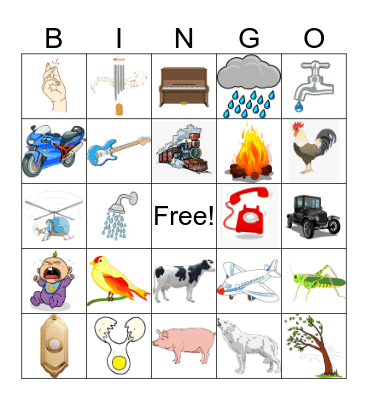Name That Sound Bingo Card